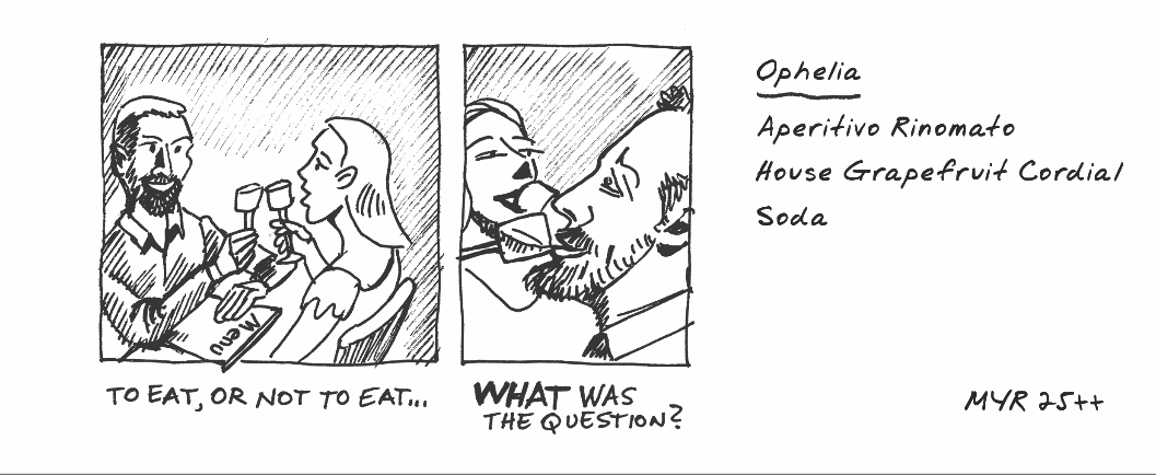 The cocktail menu at Jack Rose